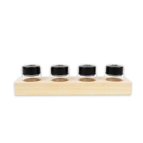 Dinky Dips with Glass Vials, 4 Jar Rectangle