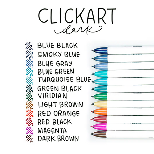 Zebra Clickart Water-Based Pen 12 Color Set (dark)