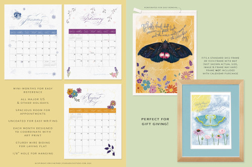 Moth Wings & Floral Things 2024 Calendar