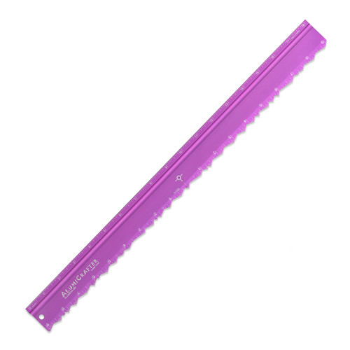 AlumiCrafter Deckle Edge Ruler, 18" Purple