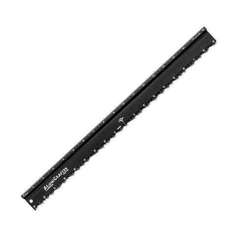 Alumicolor AlumiCrafter Deckle Edge Ruler, 18" Black 
