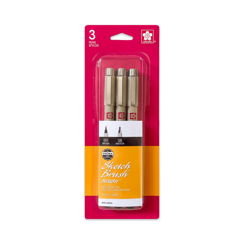 Sakura Pigma Brush/Sketch Brush Marker - Set of 3 Sakura Pigma Brush/Sketch Brush Marker - Set of 3