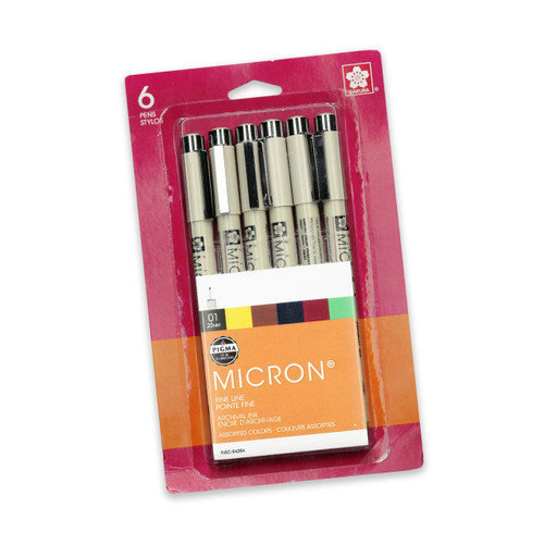 Sakura Pigma Micron 01 / .25 mm - Natural Pack of 6 Sakura Pigma Micron 01 / .25 mm - Natural Pack of 6