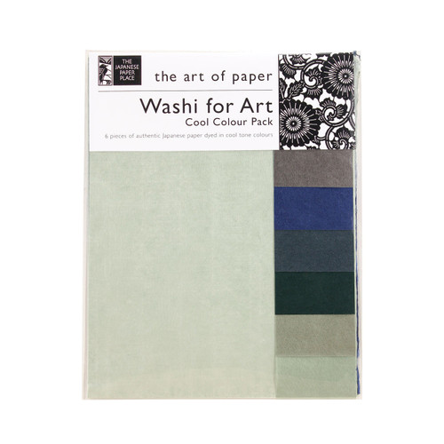 The Japanese Paper Place Japanese Washi for Art Paper Assortment, Cool Colors The Japanese Paper Place Japanese Washi for Art Paper Assortment, Cool Colors
