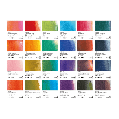 Holbein Artists' Watercolor 5ml, Granulating Set of 24 Holbein Artists' Watercolor 5ml, Granulating Set of 24