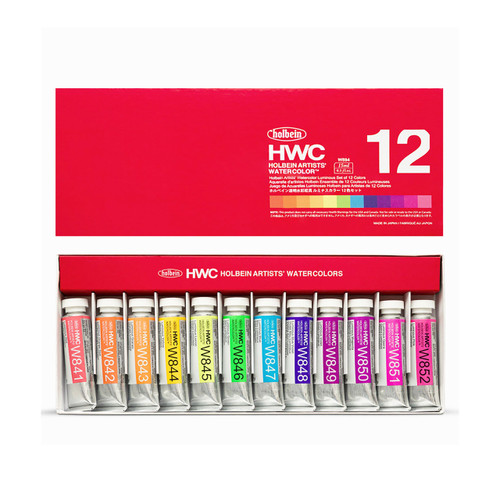 Holbein Artists' Watercolor 15ml, Luminous Set of 12   Holbein Artists' Watercolor 15ml, Luminous Set of 12