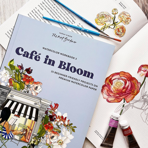 Watercolor Workbook 3: Cafe in Bloom by Sarah Simon (@themintgardener)