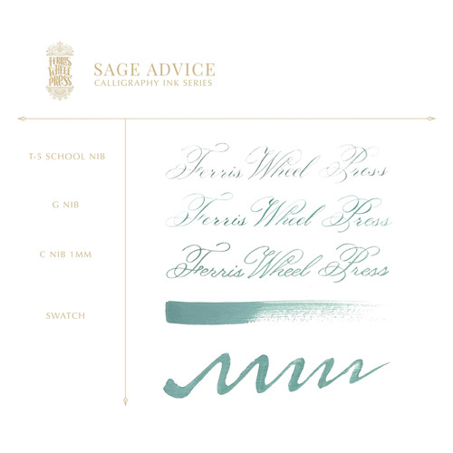 Ferris Wheel Press 28ml Calligraphy Ink, Sage Advice