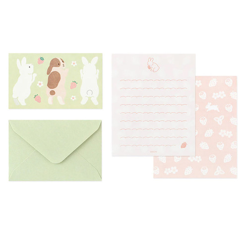  Midori Mini Letter Writing Set, Hungry Rabbit 