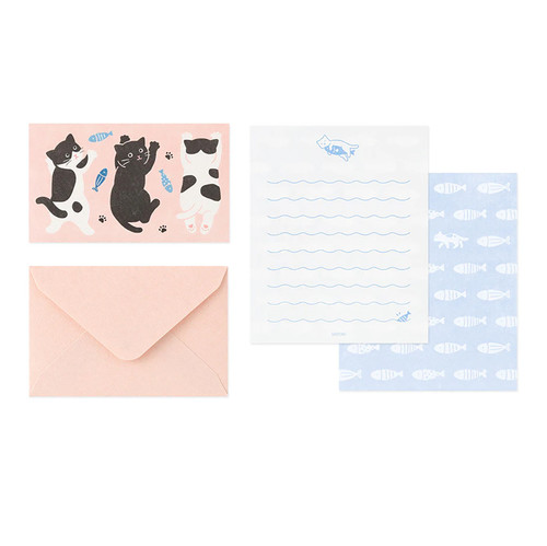 Midori Mini Letter Writing Set, Hungry Cat