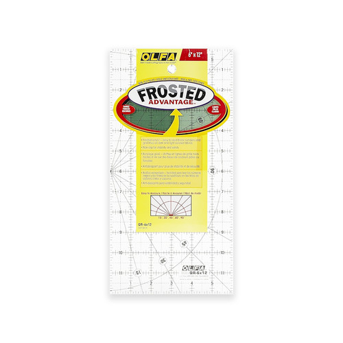 OLFA Frosted Acrylic Ruler, 6" x 12" QR-6x12