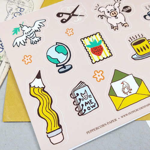  Peppercorn Paper 6x4 Sticker Sheet, Cozy Time 