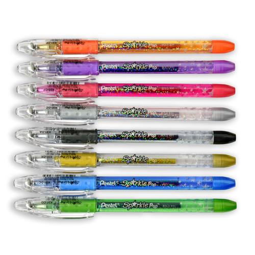 Pentel Sparkle Pop Gel Pens Medium Point 1.0 mm Assorted Colors