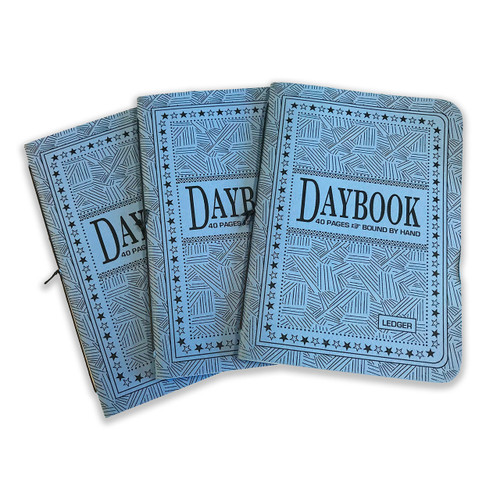  Crowing Hens Bindery Daybook 3-pack, Ledger (Blue) 