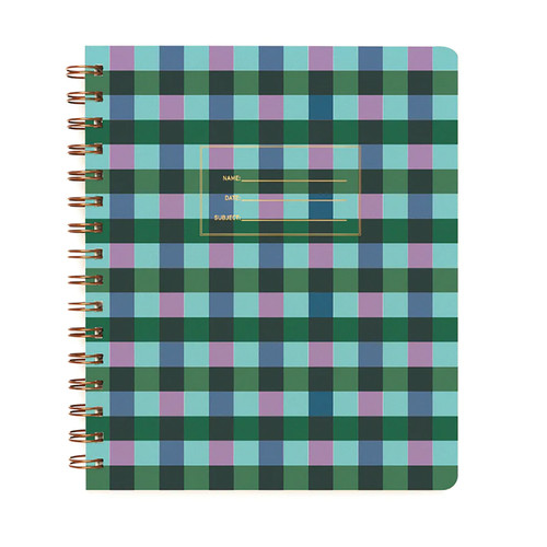 Shorthand Lined Notebook, Plaid