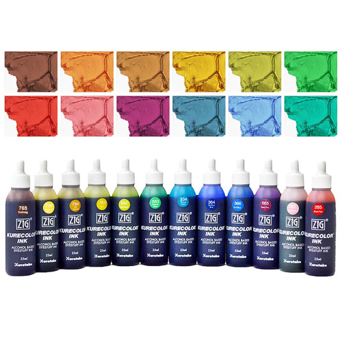 ZIG Kurecolor Alcohol Inks Set of 12, Dull Colors