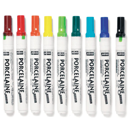 Pebeo Porcelaine 150 Marker Fine, Set of 9