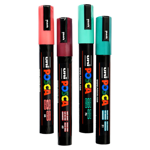 Posca Paint Marker Medium PC-5M Set of 4, Contrast