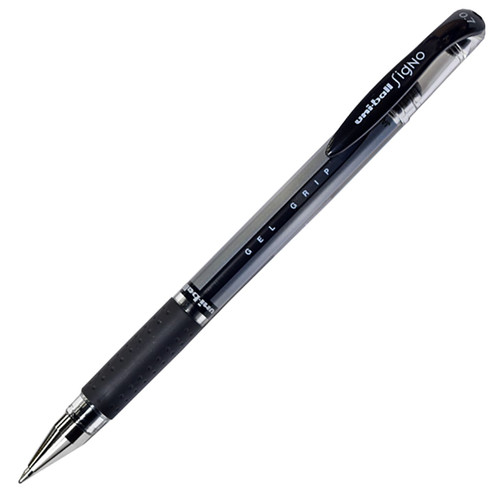 uni-ball Signo Gel Grip Pen, Black, 0.7mm