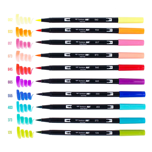 Tombow Dual Brush Pen Set of 10, Retro