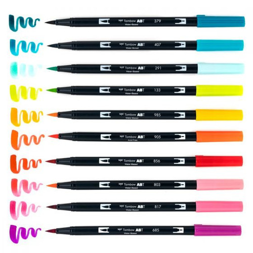 TOMBOW インク　まとめ売り　25セット Tombow Dual Brush Pen Set of 10, Landscape