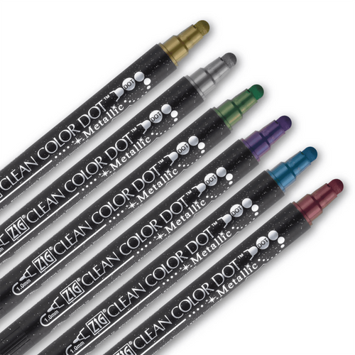 Zig Clean Color DOT Metallic Marker, Set of 6