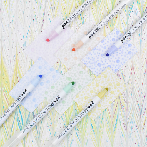 Kuretake ZIG Clean Color Dot Marker Single Mild - 6 Color Set