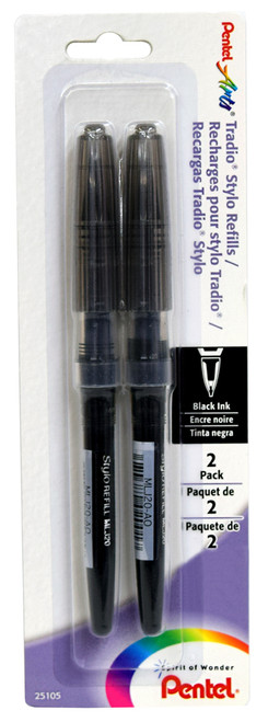 Refill for Tradio Stylo Pen, Pack of 2 Black