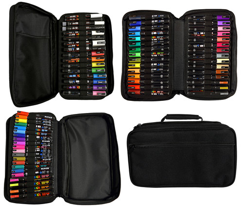 UNI POSCA ZIP CASE WITH 60 ASSORTED MARKERS - Artemiranda