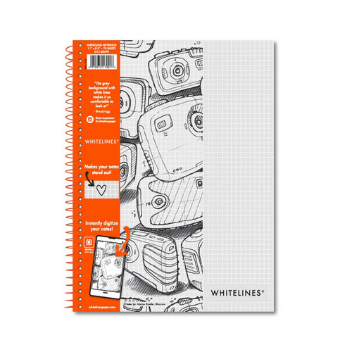 Whitelines Wirebound Notebook, Lined 8.5X11