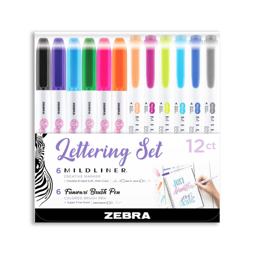 ZEBRA Journaling Set, Mildliner/Sarasa Combo 14 Pack