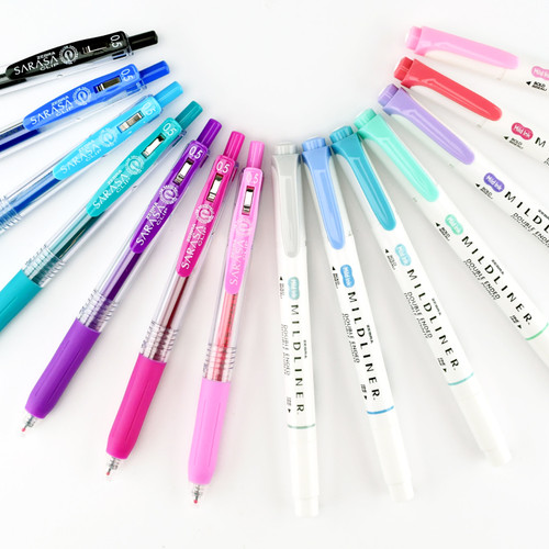 Wholesale Zebra Sarasa Decoshine Retractable Gel Pen Set of Nine