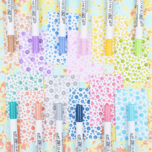 GraduRecolor6本セット Kuretake BUTTER Zig Clean Color Dot MILD Highlighter Colors