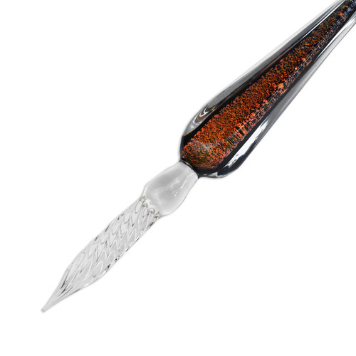 Ziller Murano Glass Pen Gift Set, Orange Red