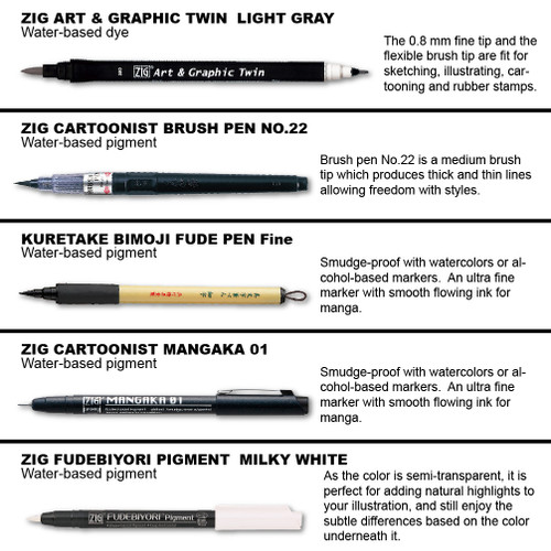 Zig Illustration Marker Basic Set 2, 5 Piece