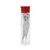 Five rounded-edge hobby or craft blades in a cylindrical clear tube that has a red top.