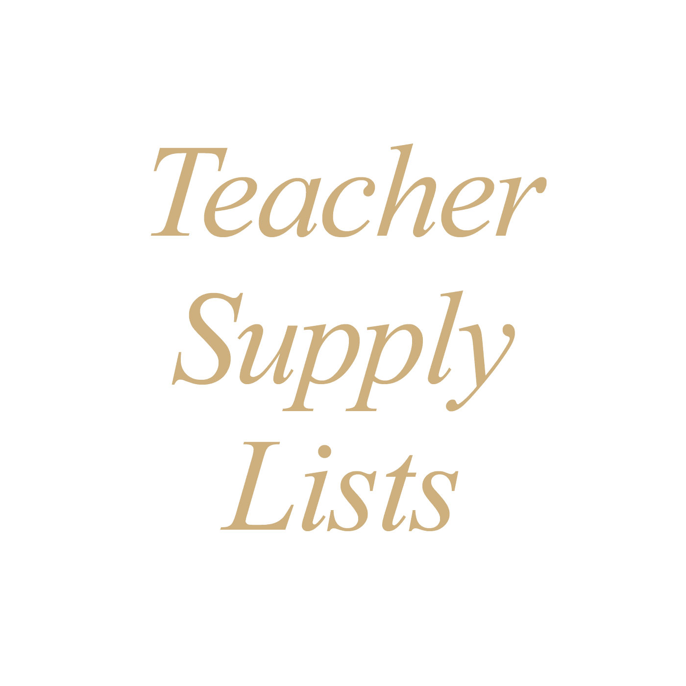 Teacher Supply Lists