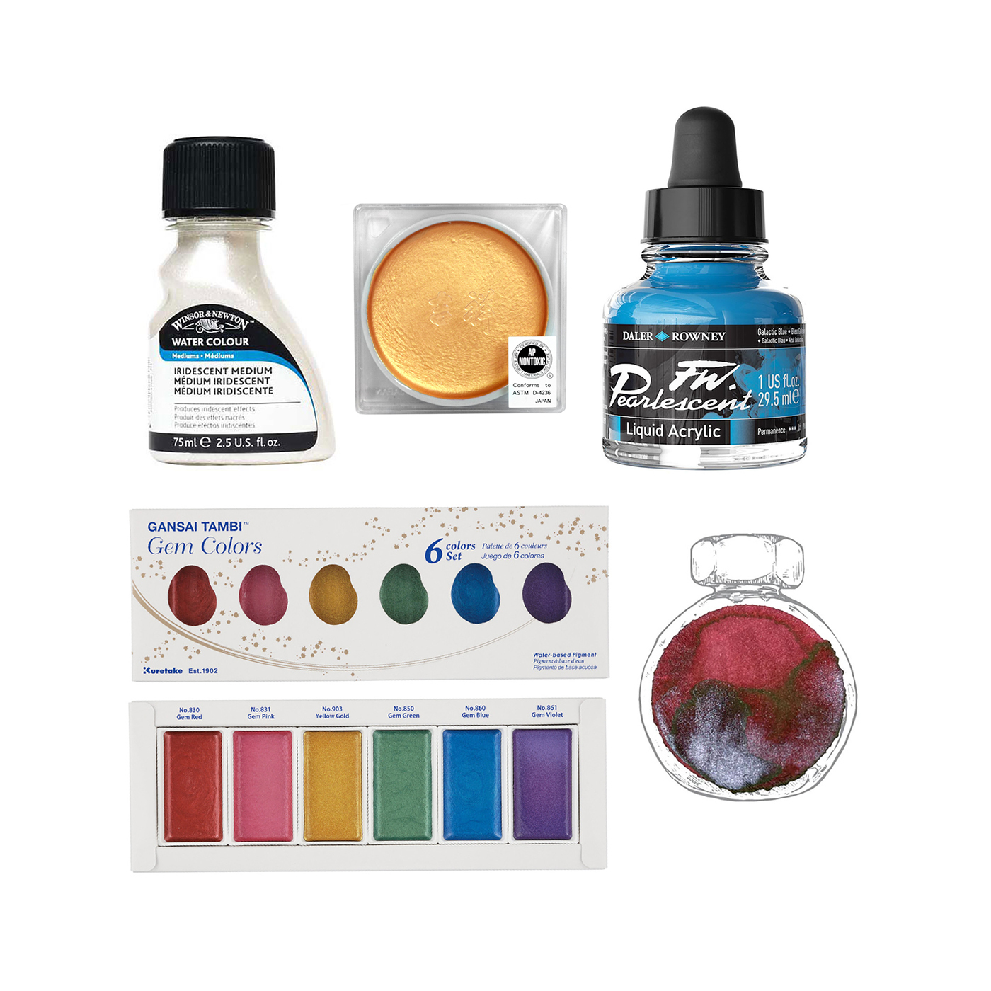 Niji Pearlescent Watercolors 21