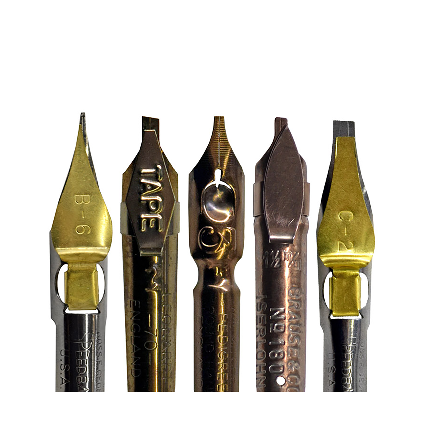 Manuscript Dip Pen Set - Round Hand Nib, Holder & Gold Ink