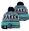 Seattle Kraken Pom Knit Beanie