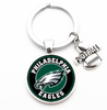 Philadelphia Eagles Pendant w/Love Football Charm Acrylic/Key Chain