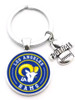 Los Angeles Rams Pendant w/Love Football Charm Acrylic/Key Chain