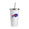 Buffalo Bills Logo White 20oz Straw Steel Tumbler