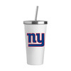 New York Giants Logo White 20oz Straw Steel Tumbler