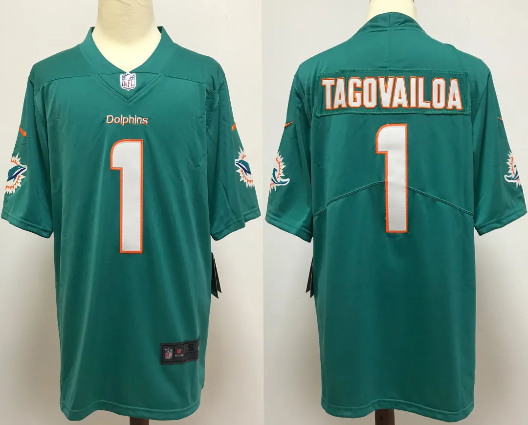 Miami Dolphins #1  Tua Tagovailoa Stitched NFL Jersey