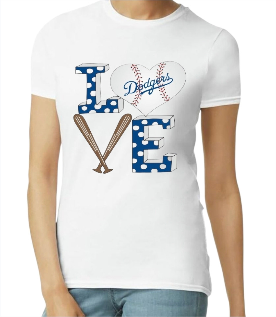 Los Angeles Dodgers Love Women's T-Shirt Blue