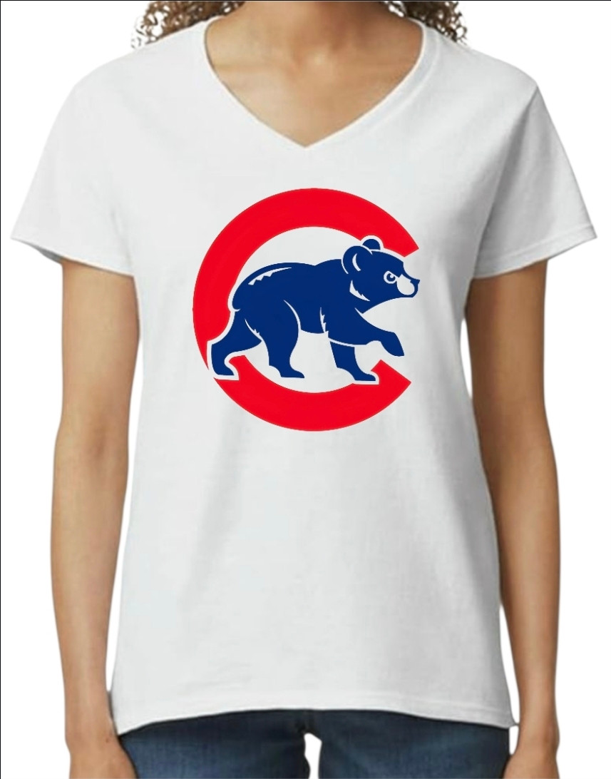 Chicago Cubs Women's  V-Neck T-Shirt