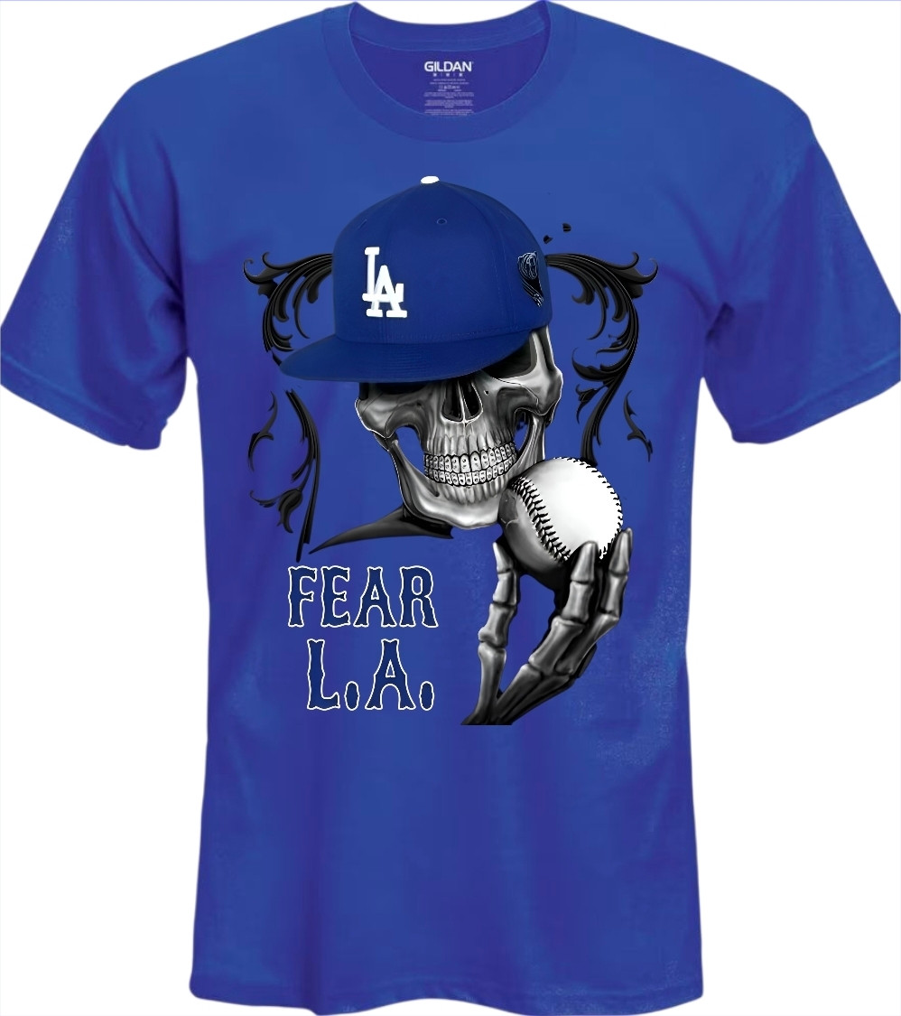 Los Angeles Dodgers Men's T-Shirts Skull