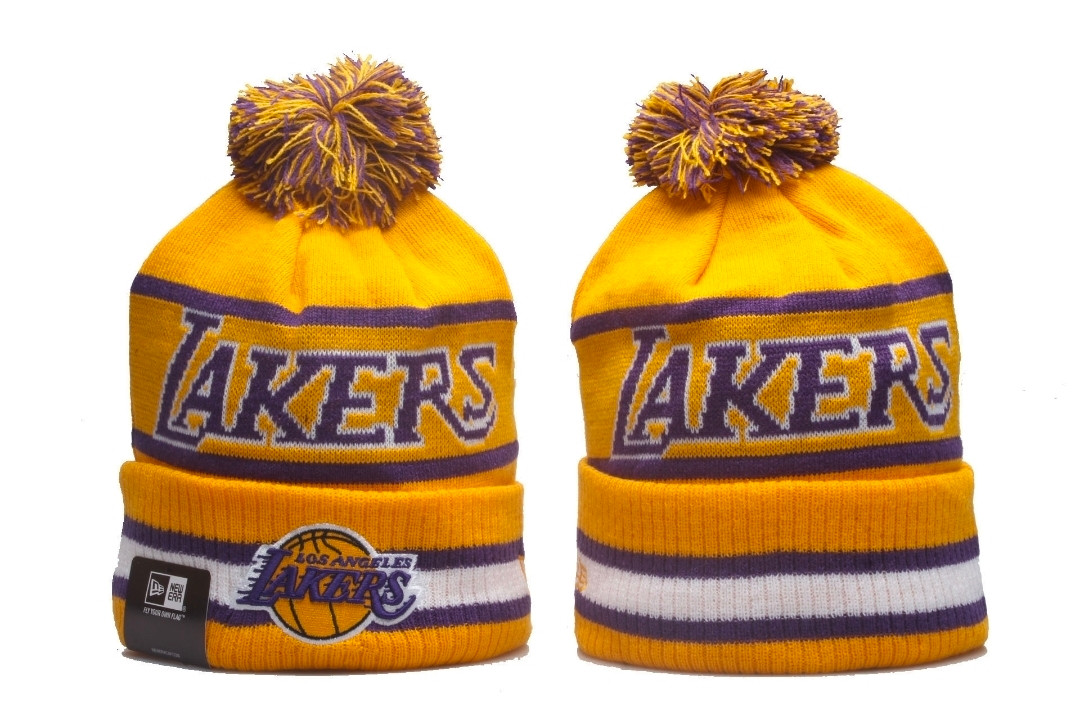 Los Angeles Lakers Pom Knit Beanie