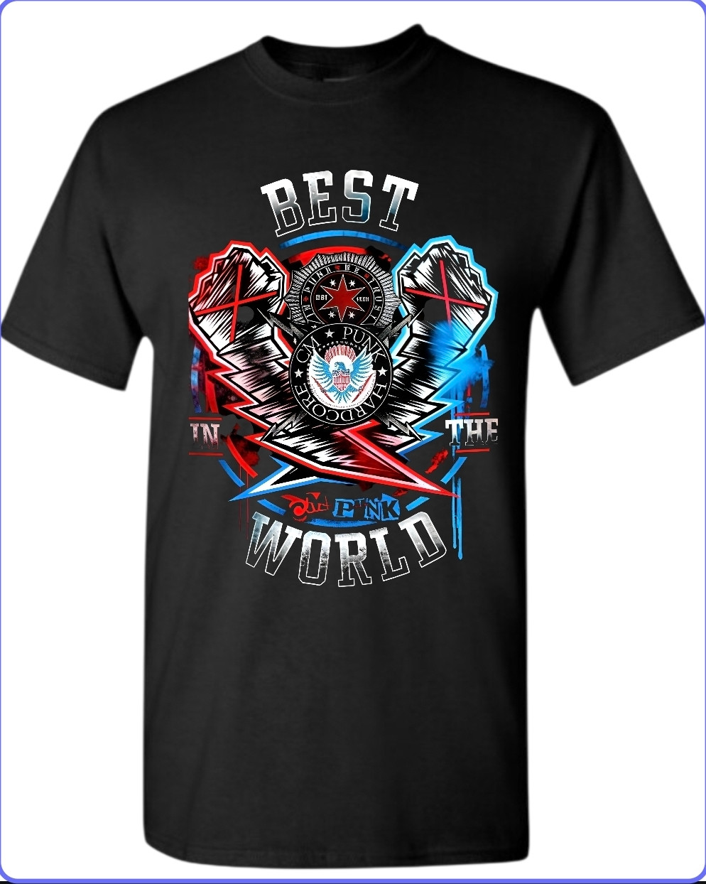 Best In The World CM Punk Black WWE T-Shirt Youth or Adult